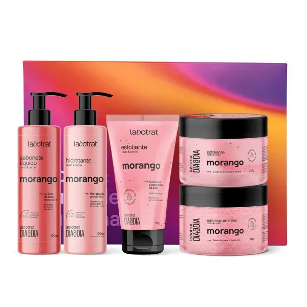 Kit Experiencia de Banho Morango Dia a Dia c5 itens Labotrat